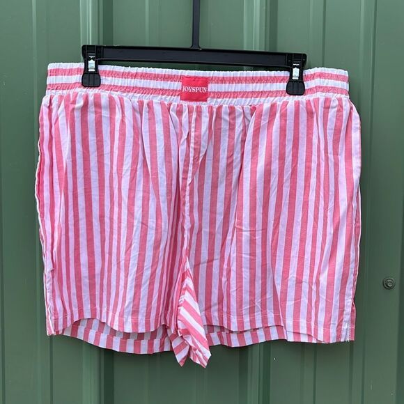 Silky Soft Woven Notch Collar Top and Boxer Shorts Pajama Set Size L - Picture 4 of 9